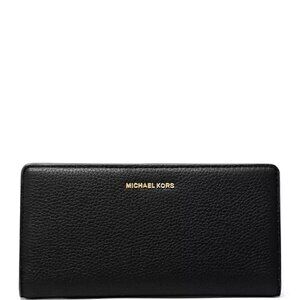 Michael Kors Bryant Large Slim Snap Wallet, Leather, Black, New with Tags